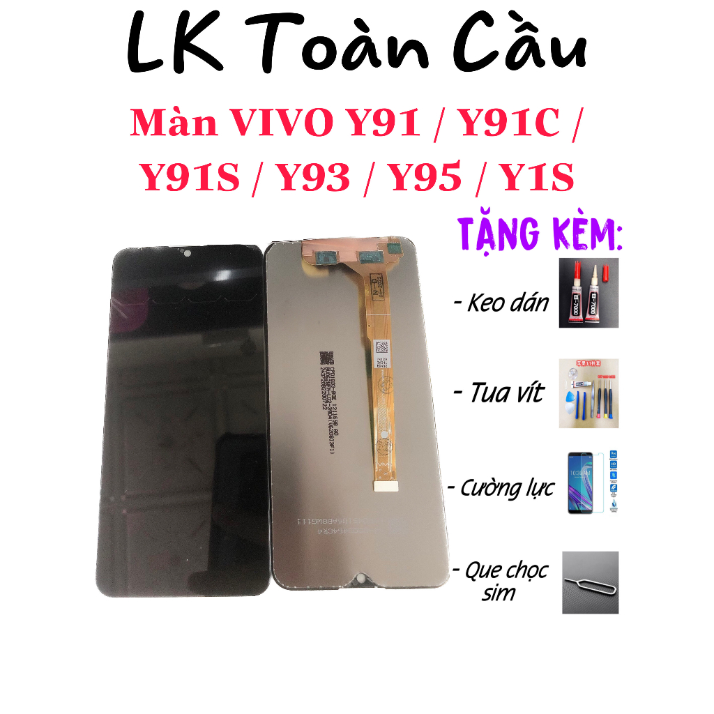 Màn hình VIVO Y91 / y91c / y93 / y95 / y1s Zin New Full bộ màu đen Bảo hành 3 tháng Tặng kèm keo+tuavít+cườnglực+quechọ