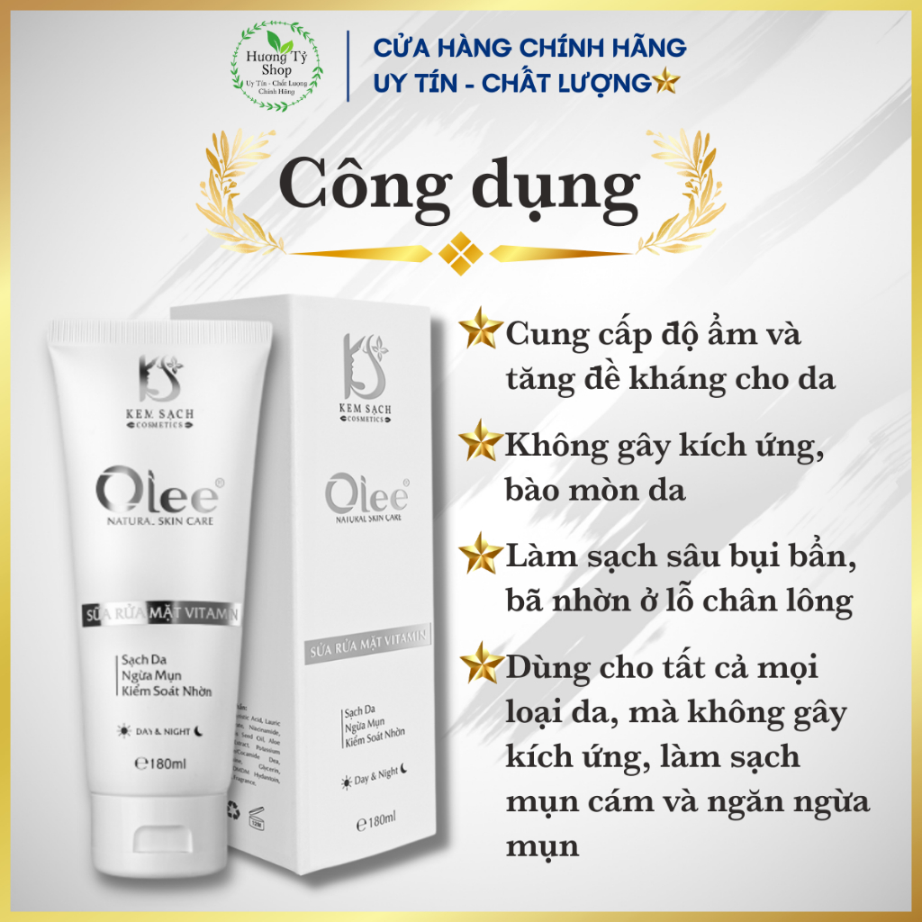 Sữa Rửa Mặt Vitamin Olee Làm Sạch Da Và Kiểm Soát Nhờn