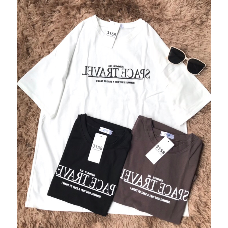 Áo thun 3158  Cotton Khô Chữ mịn mát, áo phông nam nữ Free size