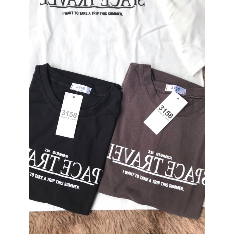 Áo thun 3158  Cotton Khô Chữ mịn mát, áo phông nam nữ Free size