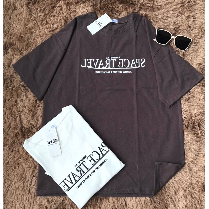 Áo thun 3158  Cotton Khô Chữ mịn mát, áo phông nam nữ Free size