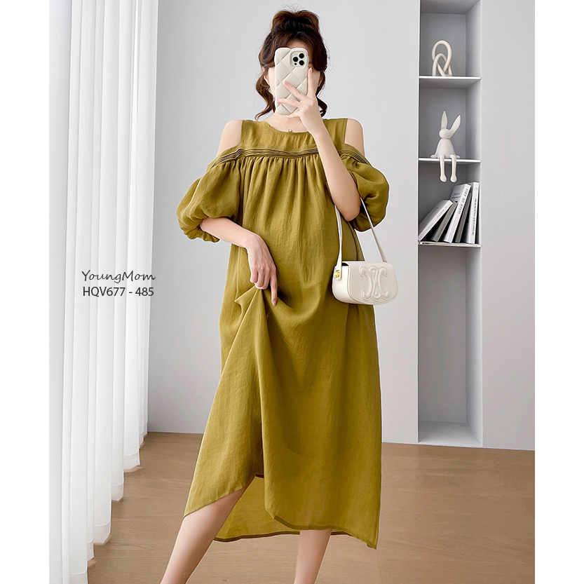 Đầm bầu HQV677 hàng nhập cao cấp shop Young Mom