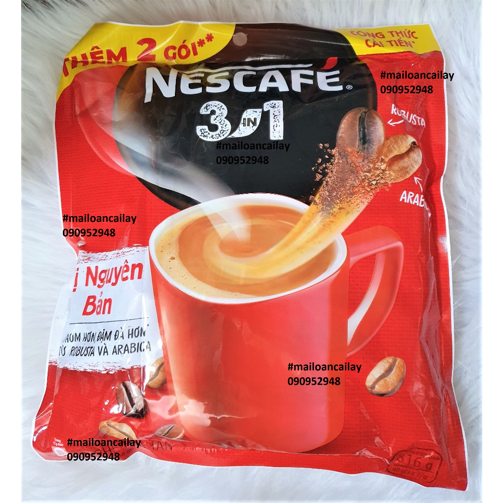 NesCafe BỊCH Xanh - Đỏ - Cà Phê Hòa Tan 3.1 ( 46 gói X 17g)