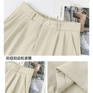 Quần short nữ cạp xếp ly dáng suông chun eo