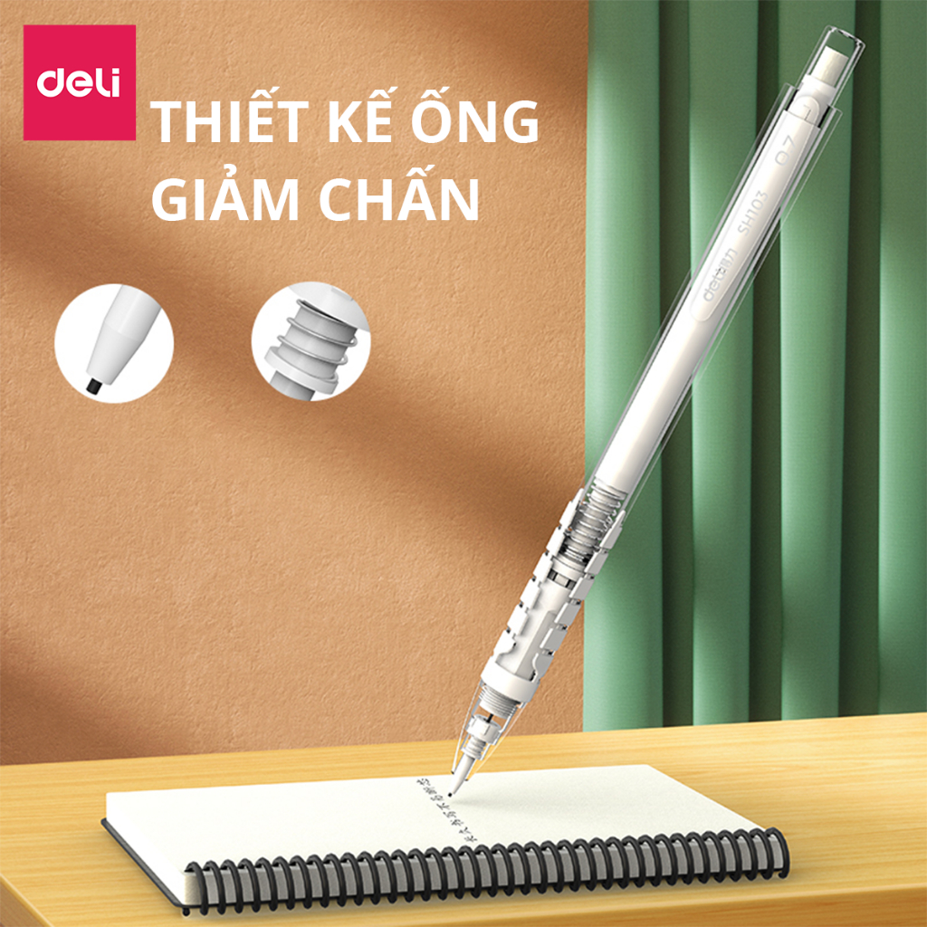 Bút chì kim bấm thân/ bấm đầu ngòi 0.5-0.7mm cao cấp kèm đầu tẩy - Cải tiến cho học sinh, dân văn phòng SH102