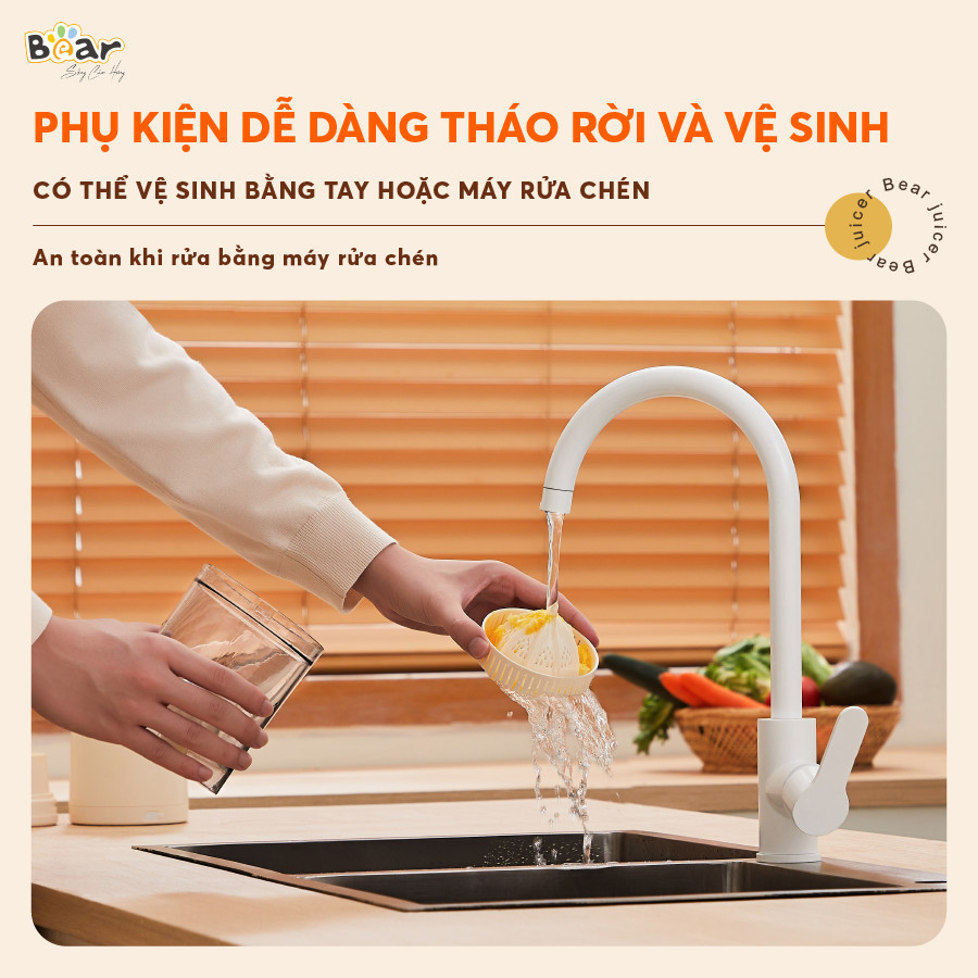 Máy Vắt Cam Tự động Bear Không Dây Sạc USB, Ép Hoa Quả Đa Năng ZZJ-F45A5