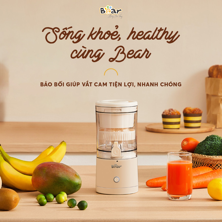 Máy Vắt Cam Tự động Bear Không Dây Sạc USB, Ép Hoa Quả Đa Năng ZZJ-F45A5