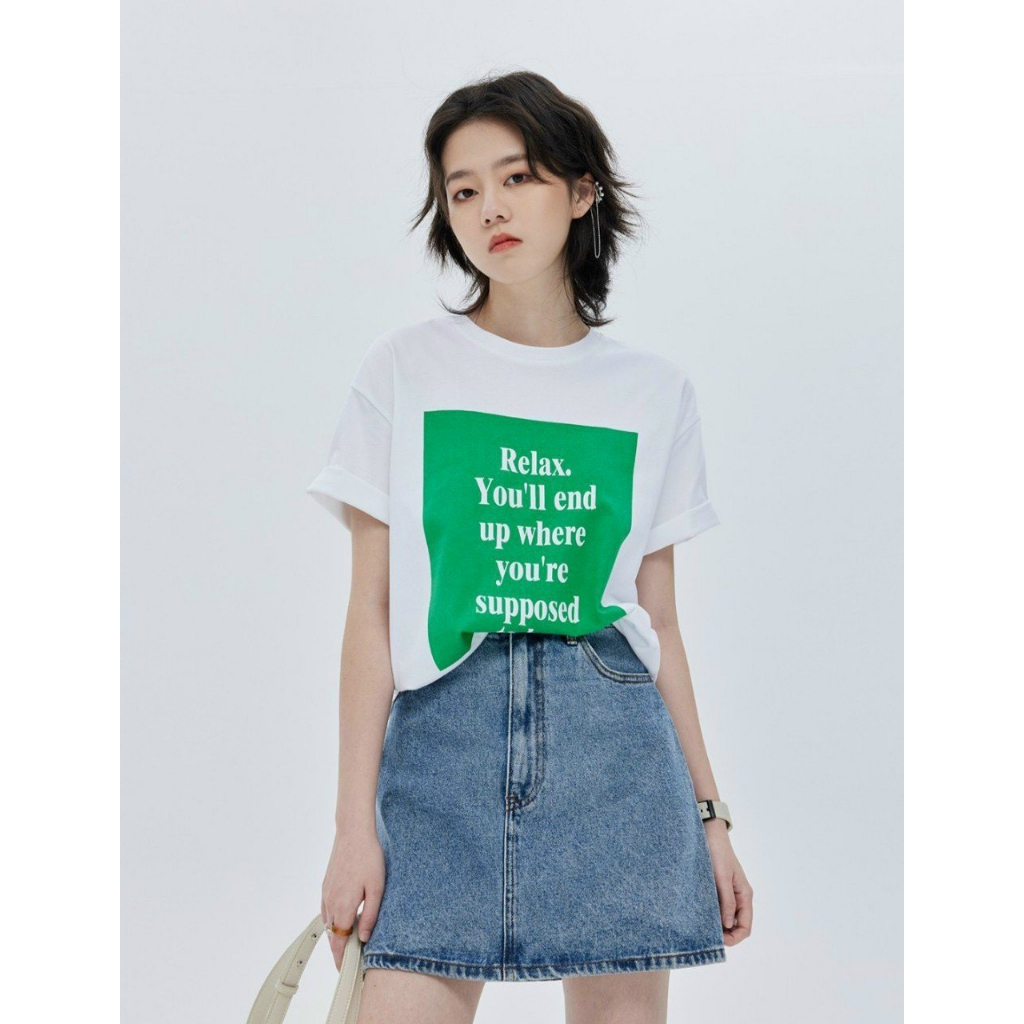Áo thun nữ cổ tròn in chữ đơn giản trẻ trung chất thun cotton cao cấp giá rẻ hàng đẹp hot hit