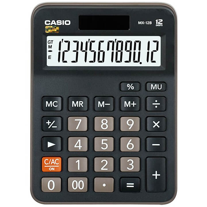 Máy Tính Bán Hàng Casio MX-12B - Dùng Cho Cửa Hàng, Quán Ăn - Phím To, Bấm Nhạy - Dùng Siêu Bền - Năng Lượng Mặt Trời