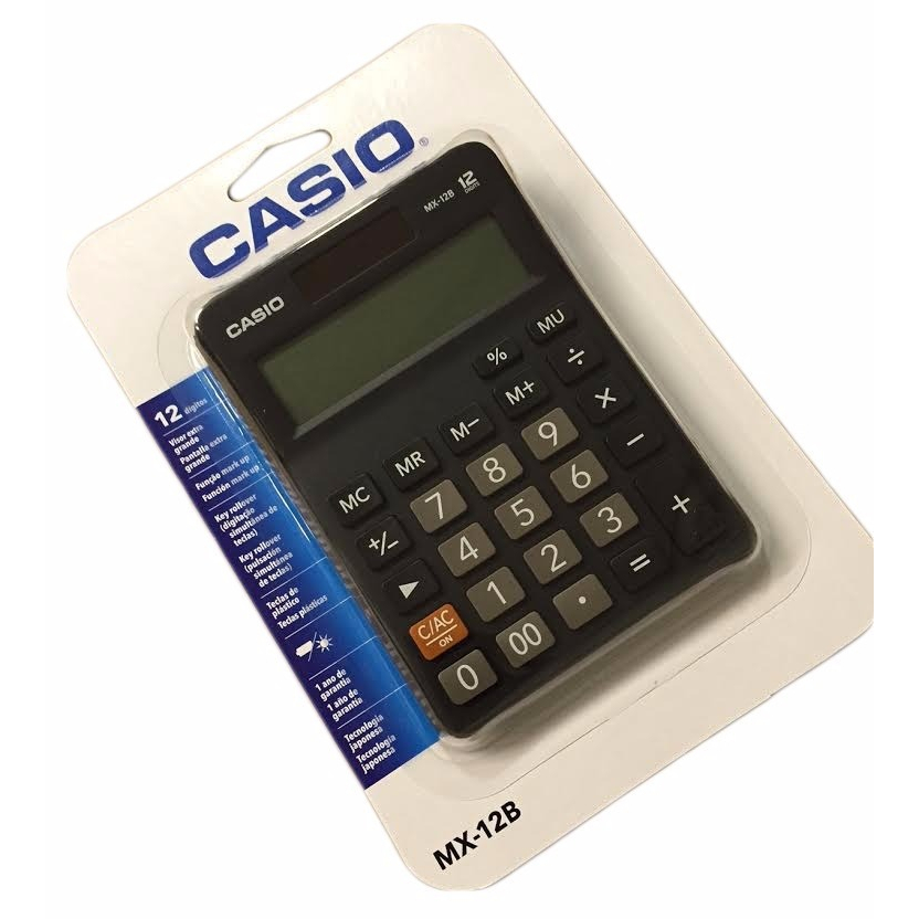 Máy Tính Bán Hàng Casio MX-12B - Dùng Cho Cửa Hàng, Quán Ăn - Phím To, Bấm Nhạy - Dùng Siêu Bền - Năng Lượng Mặt Trời