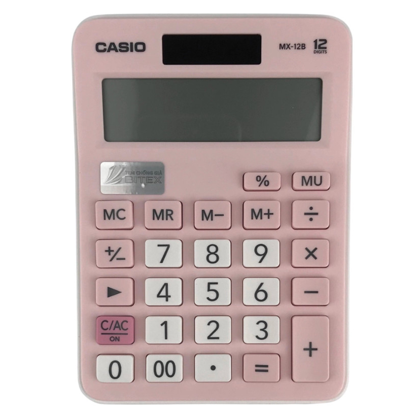 Máy Tính Bán Hàng Casio MX-12B - Dùng Cho Cửa Hàng, Quán Ăn - Phím To, Bấm Nhạy - Dùng Siêu Bền - Năng Lượng Mặt Trời