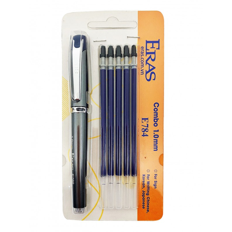 Combo Bút Ký 1.0mm và 5 Ngòi Thay Thế Eras E784