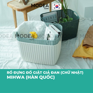   HÀNG XUẤT KHẨU  Giỏ đựng đồ giặt giả đan Chữ Nhật cao cấp Rổ nhựa đựng đồ đa năng 