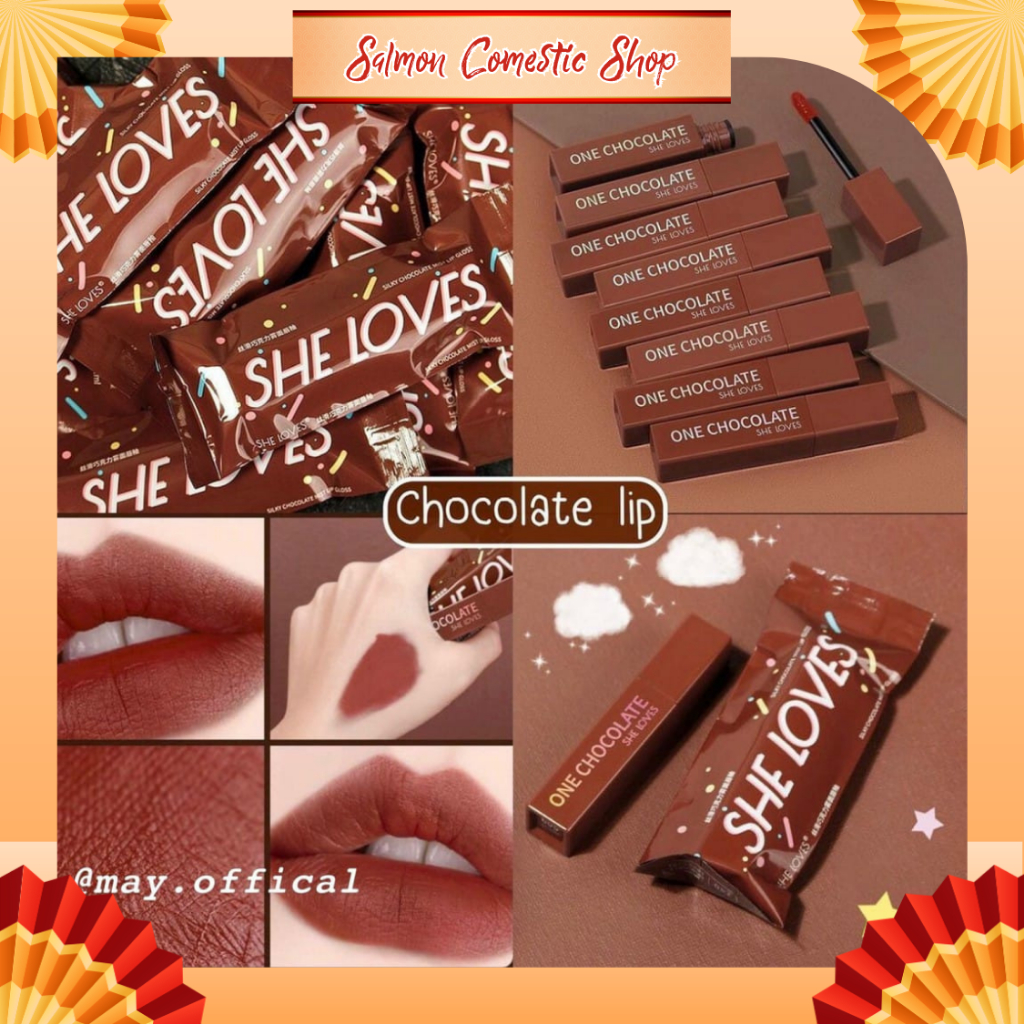 Son Kem Lì Socola Khử Chì Sheloves Silky Chocolate Mist Lip Gloss, Bền Màu, Lâu Trôi- Hàng Nội Địa Trung ( Salmon Shop )