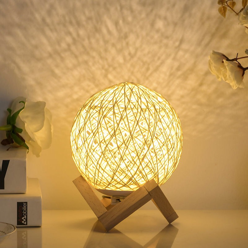 Đèn Led hình quả cầu tròn 15CM ánh sáng vàng để phòng ngủ,decor để bàn siêu đẹp Đ527