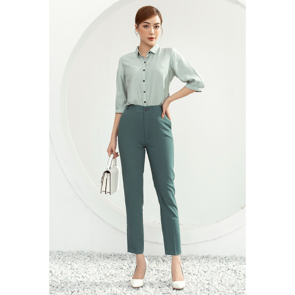 Quần tây ôm RUZA màu xanh ngọc dáng công sở thời trang QTO 22 20