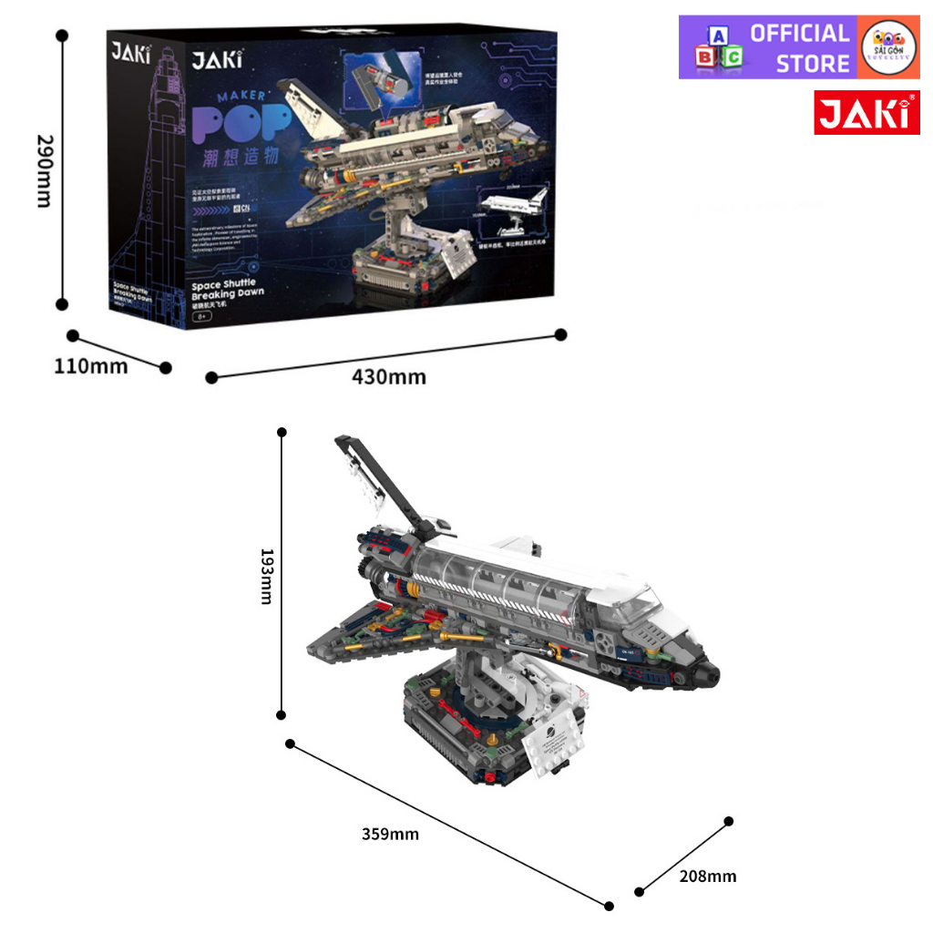 Đồ Chơi Lắp Ráp Mô Hình Tàu Con Thoi & Trạm Vệ Tinh SpaceShip JAKI 8502 Với 800+ Mảnh Ghép Chi Tiết