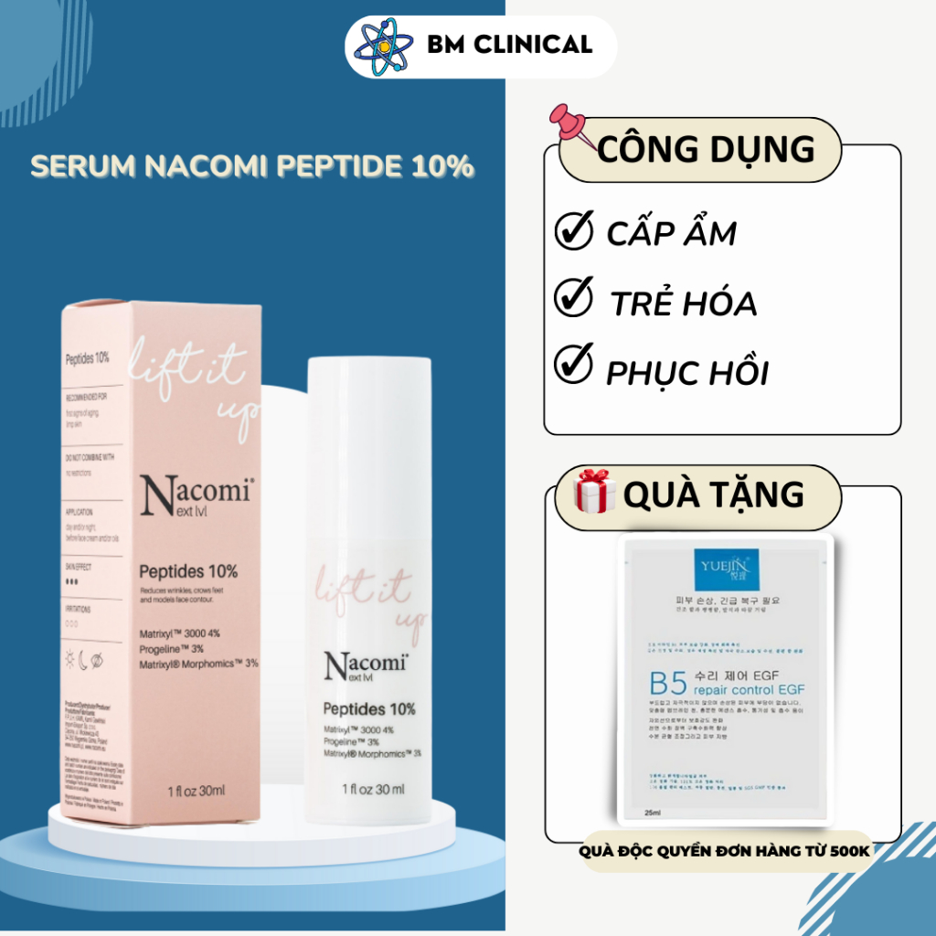Serum bảo vệ da tăng sinh Collagen ngừa lão hóa NACOMI - Peptide 10%