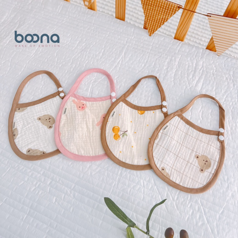 Yếm xô  4 lớp Muslin Boona, yếm xô Style Hàn Quốc cho bé yêu