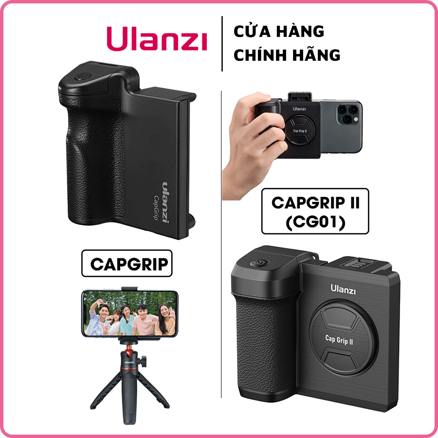 Ulanzi Capgrip / Capgrip II (CG01) - Tay Cầm Chụp Ảnh Cho Smartphone Kèm Remote Điều Khiển Chụp Hình