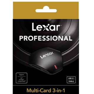 Đầu đọc thẻ nhớ Lexar Multi-Card 3-in-1 USB 3.1 Reader, hỗ trợ thẻ SD, Micro SD và CompactFlash