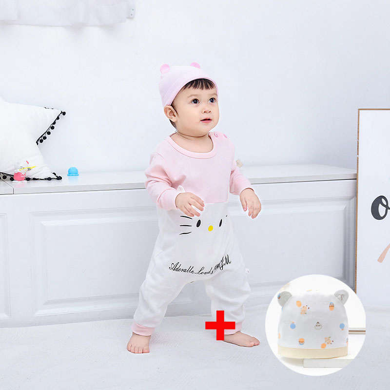 （0-12 tháng mũ miễn phí） Body cộc cho Bé Trai Bé Gái  quần áo Sơ Sinh vải Cotton mềm mịn, Bodysuit cho bé dễ thương