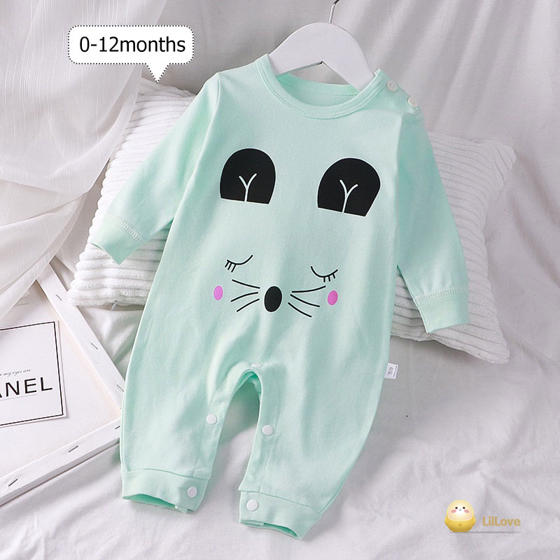 （0-12 tháng mũ miễn phí） Body cộc cho Bé Trai Bé Gái  quần áo Sơ Sinh vải Cotton mềm mịn, Bodysuit cho bé dễ thương