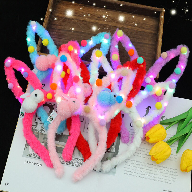 Băng Đô Cài Tóc Hình băng đô cho bé  Tai Mèo Có Đèn LED phát Sáng