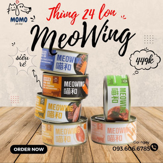 Thùng 24 lon pate meowing cho mèo mix vị