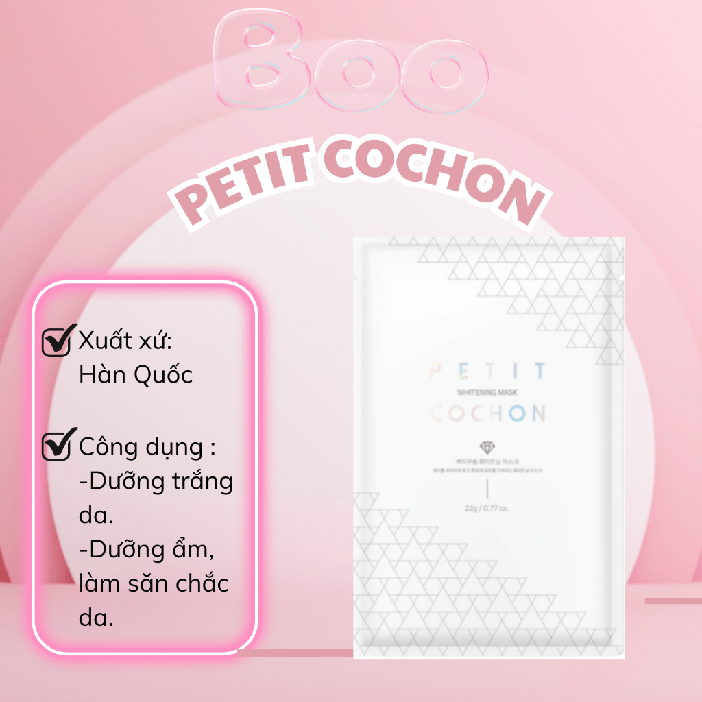 MẶT NẠ DƯỠNG TRẮNG DA PETIT COCHON HÀN QUỐC - FULL HỘP (10 MIẾNG)