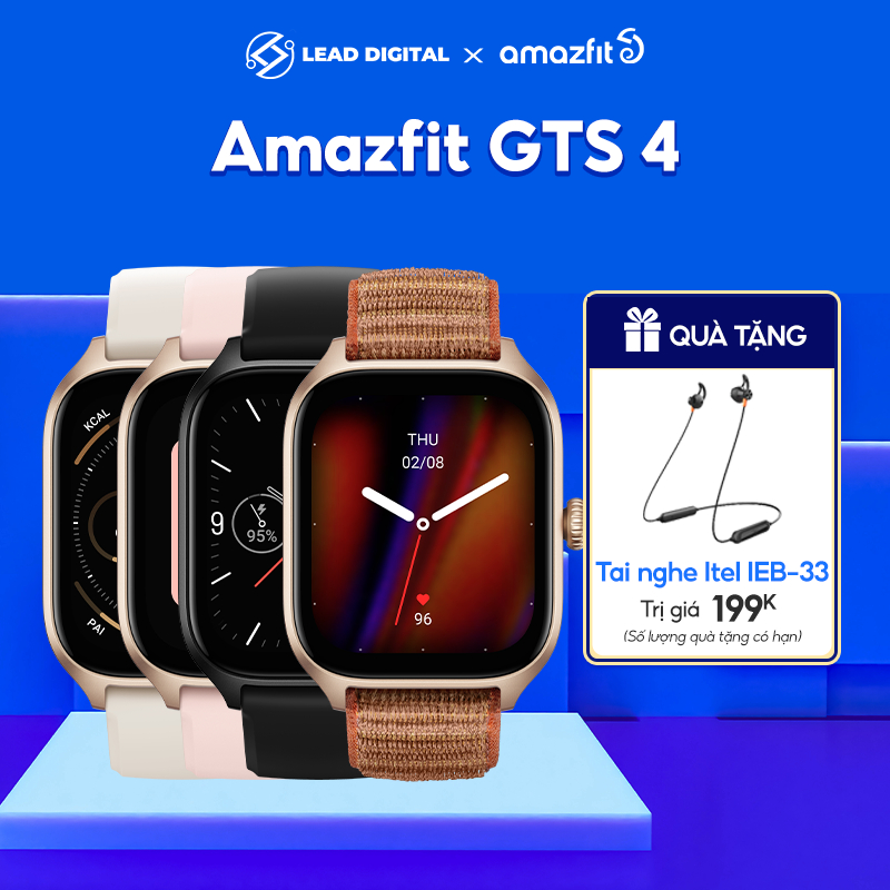 Đồng Hồ Thông Minh Cao Cấp Amazfit GTS 4 - Hàng Chính Hãng - BH 12 Tháng