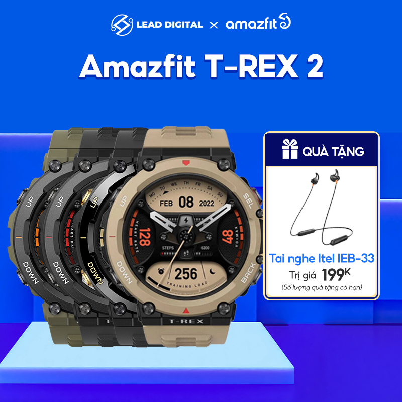 Amazfit T-Rex 2 - Đồng hồ thông minh | GPS | Pin đến 24 ngày | Chống nước 100M