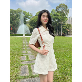 COLUS - Jumpsuit ngắn chất ren cao cấp