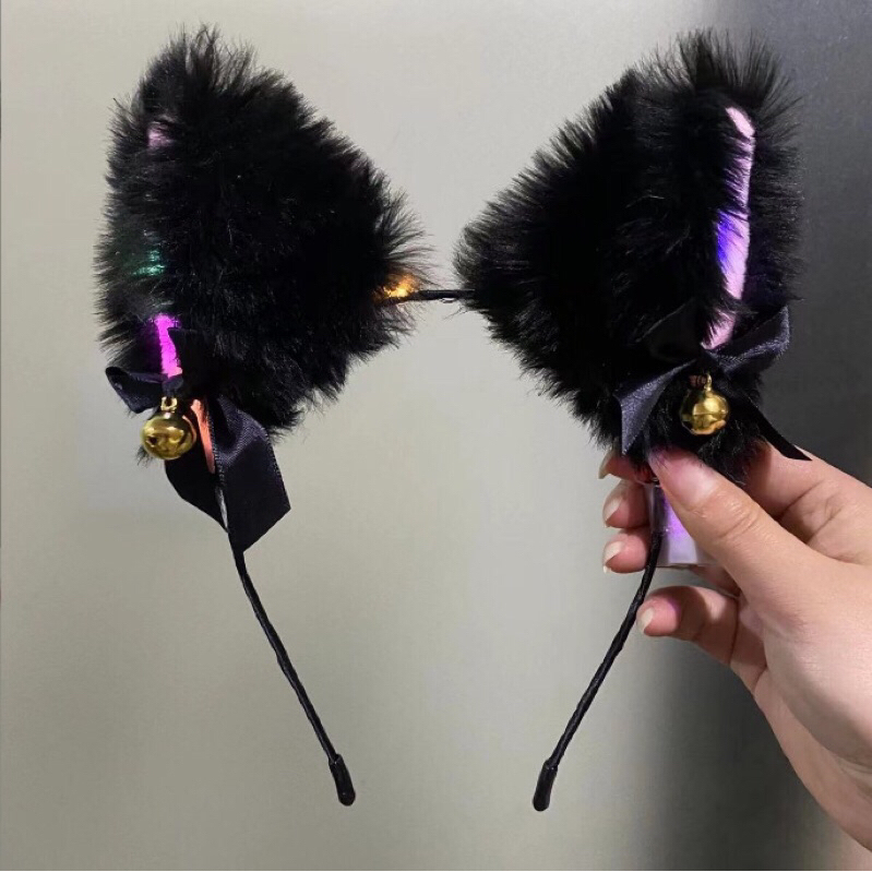 Băng Đô Cài Tóc Hình băng đô cho bé  Tai Mèo Có Đèn LED phát Sáng