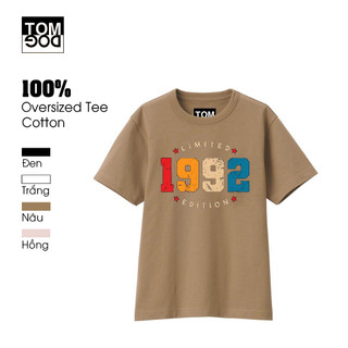 Áo Thun Cotton Form Rộng Unisex In Số 1992 Siêu Chất Cho Các Couple