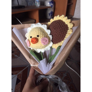 hoa len bé xinh hoa thú ,hoa len handmade