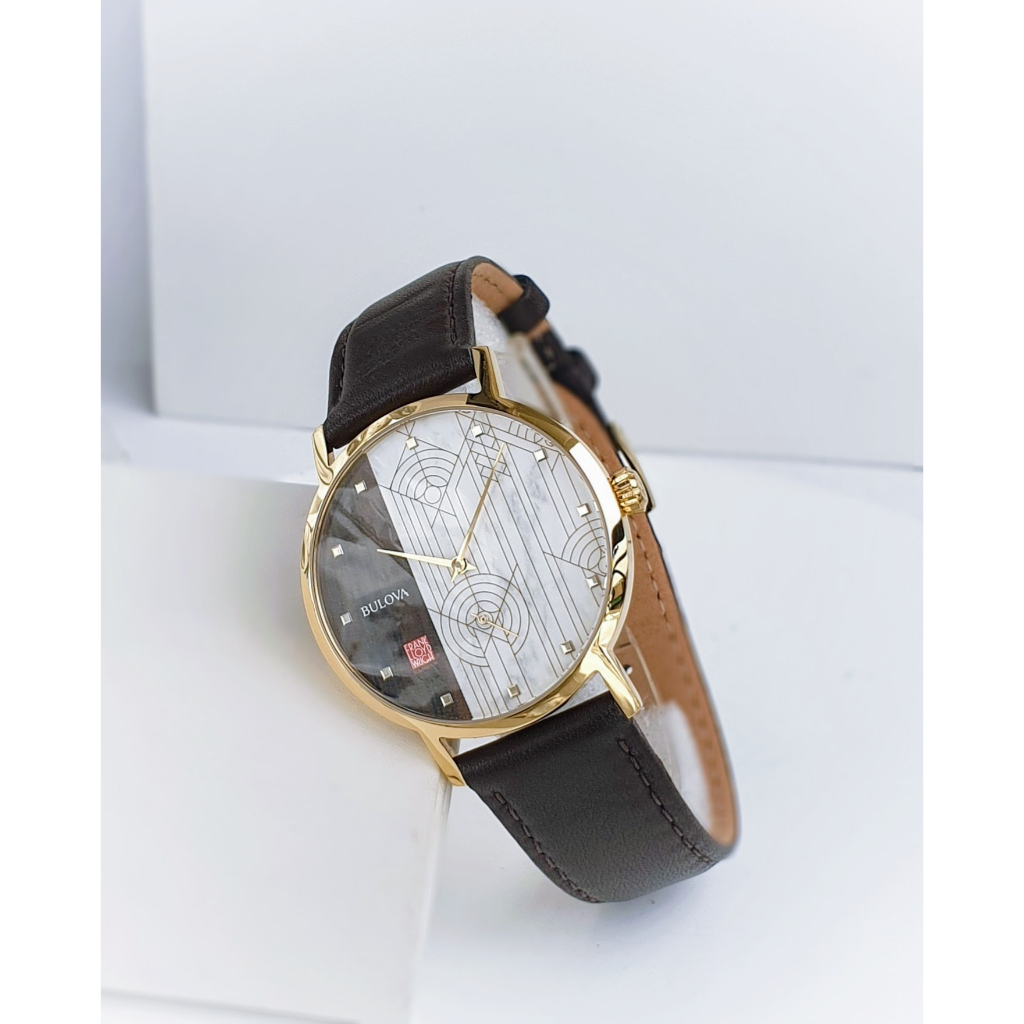 Đồng hồ chính hãng nam Bulova FrAnk Lloyd Wright 97A141- Máy Quartz pin - Kính cứng - Dây da