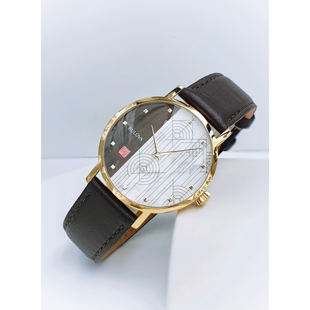 Đồng hồ chính hãng nam Bulova FrAnk Lloyd Wright 97A141- Máy Quartz pin - Kính cứng - Dây da