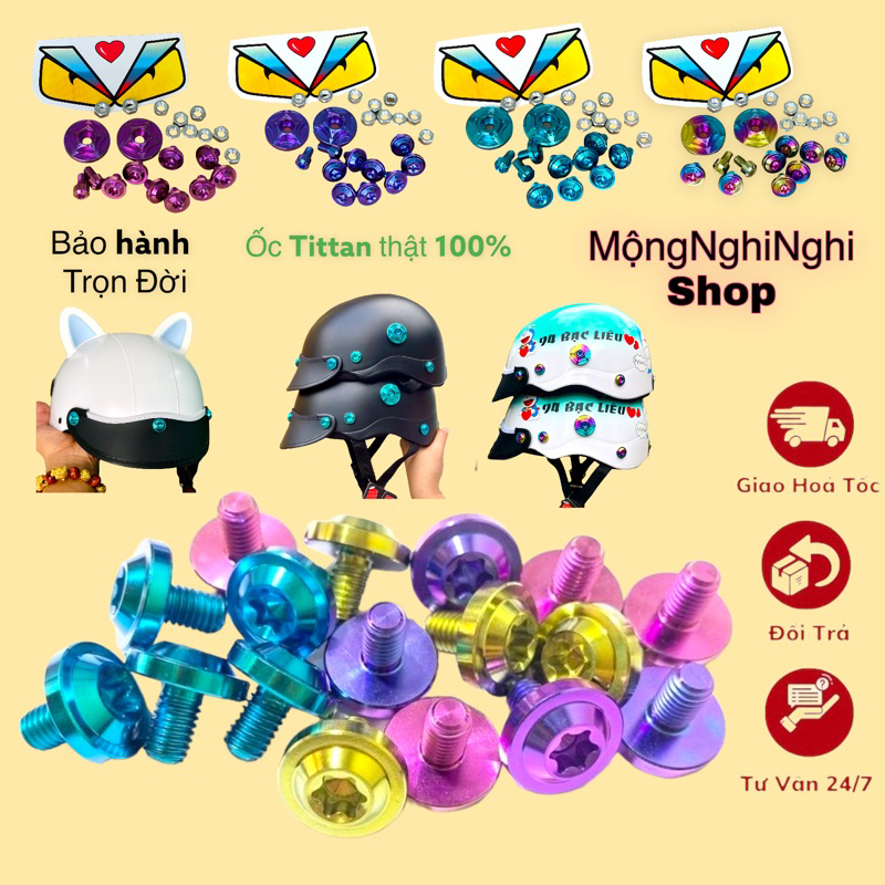 bộ ốc tittan gr5 Gắn mũ bảo hiểm tại nhà ( kèm video hướng dẫn )