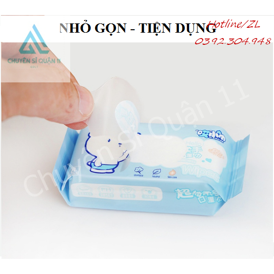 Khăn ướt mini bỏ túi - Khăn giấy ướt đa năng 1 gói trong có 8 túi. Khăn Giấy Ướt Mini Set 8 Gói