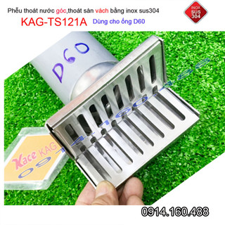 Phễu thoát nước mưa thoát ngang KAG-TS122A-D90, phễu thoát nước vách tường hành lang, ban công KAG-TS121A-D60