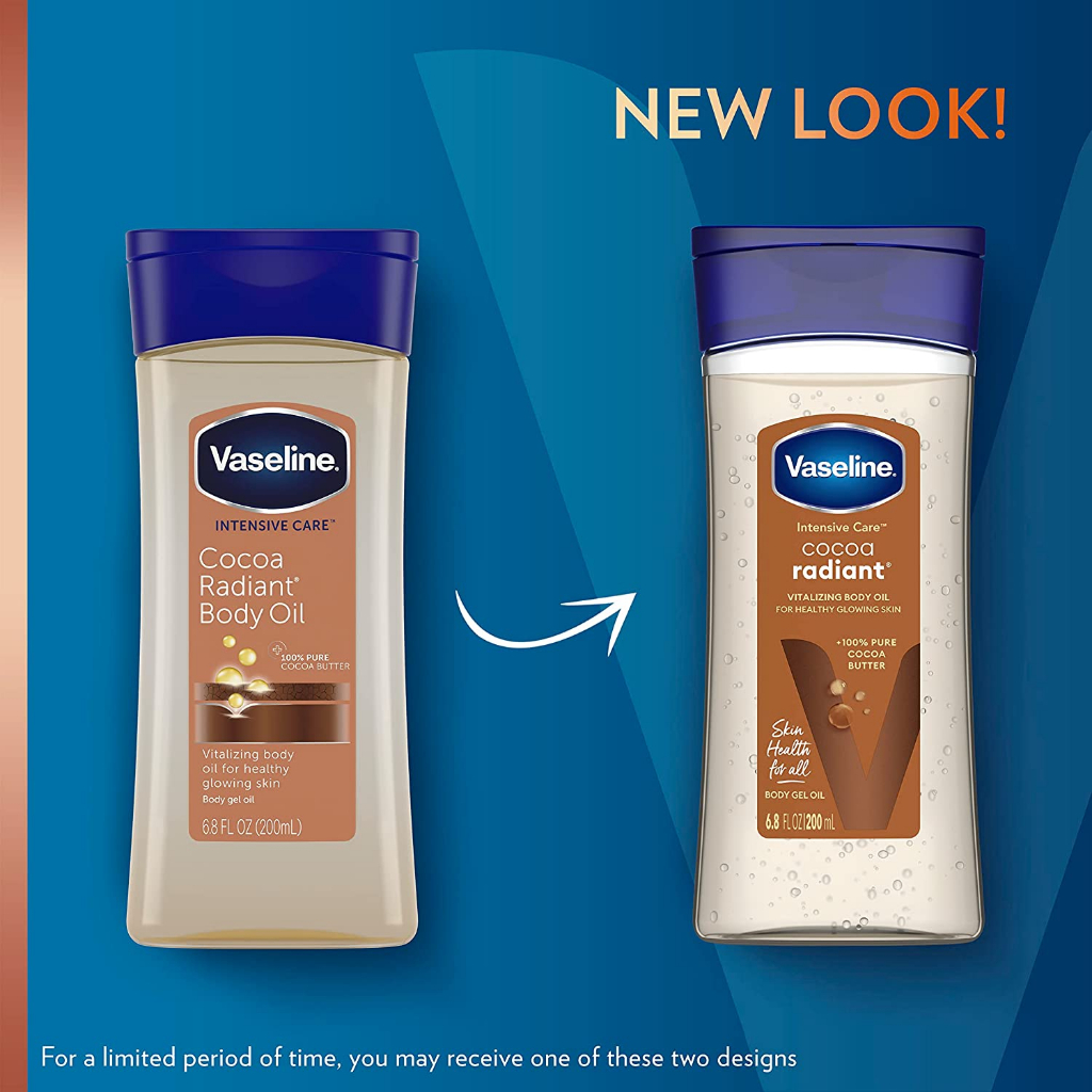 Vaseline Cocoa Radiant Body Oil- Dưỡng Ẩm Vaseline toàn thân dạng Gel Oil 200ml