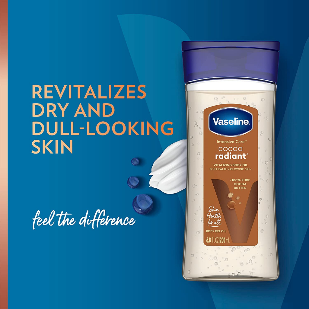 Vaseline Cocoa Radiant Body Oil- Dưỡng Ẩm Vaseline toàn thân dạng Gel Oil 200ml