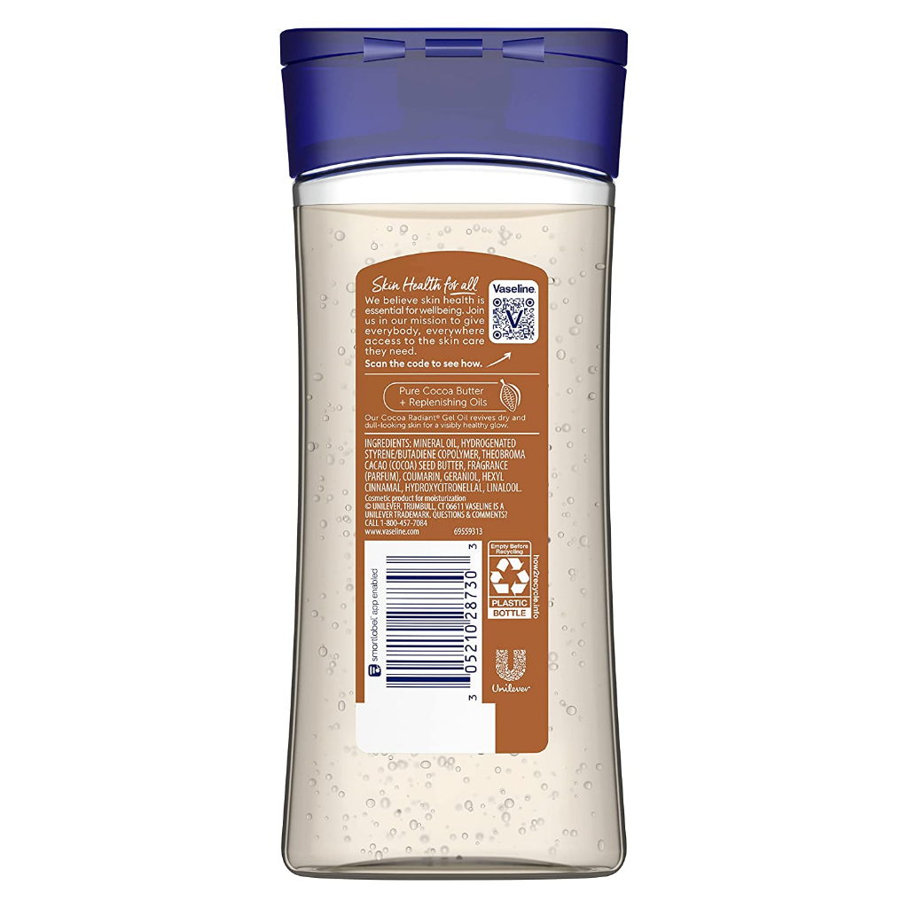 Vaseline Cocoa Radiant Body Oil- Dưỡng Ẩm Vaseline toàn thân dạng Gel Oil 200ml
