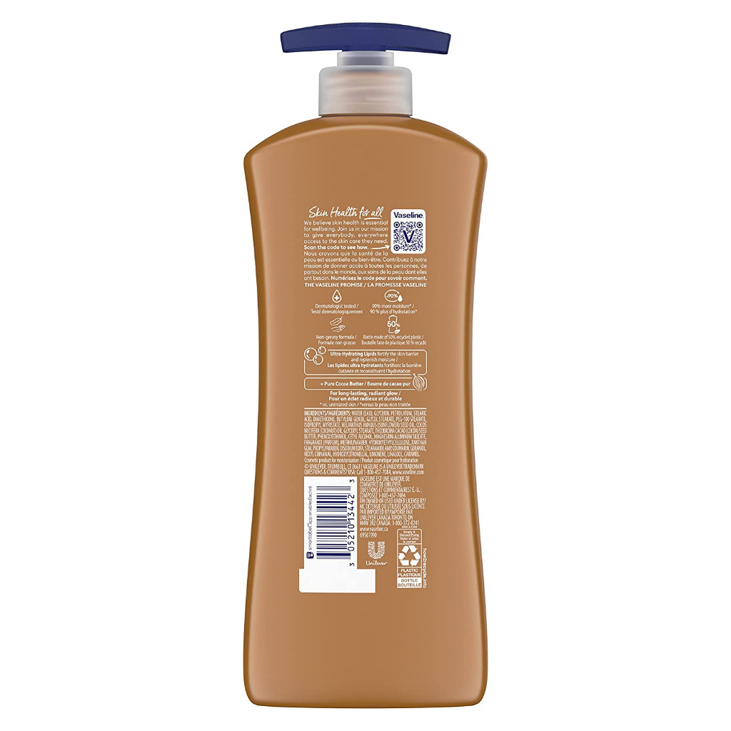 Vaseline Dưỡng Ẩm Toàn Thân Cocoa Radiant Body Lotion 600ml