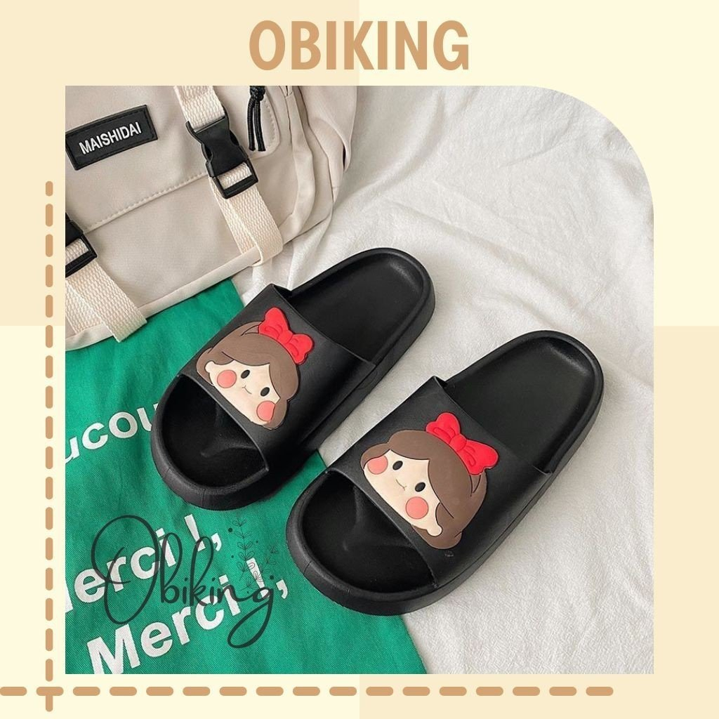 Dép lê bánh mì nữ Ullzang hình cô gái siêu cute