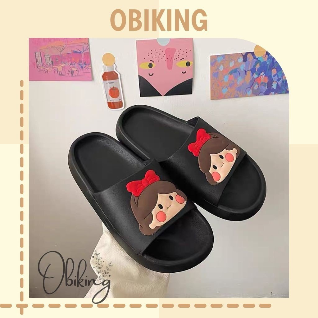 Dép lê bánh mì nữ Ullzang hình cô gái siêu cute