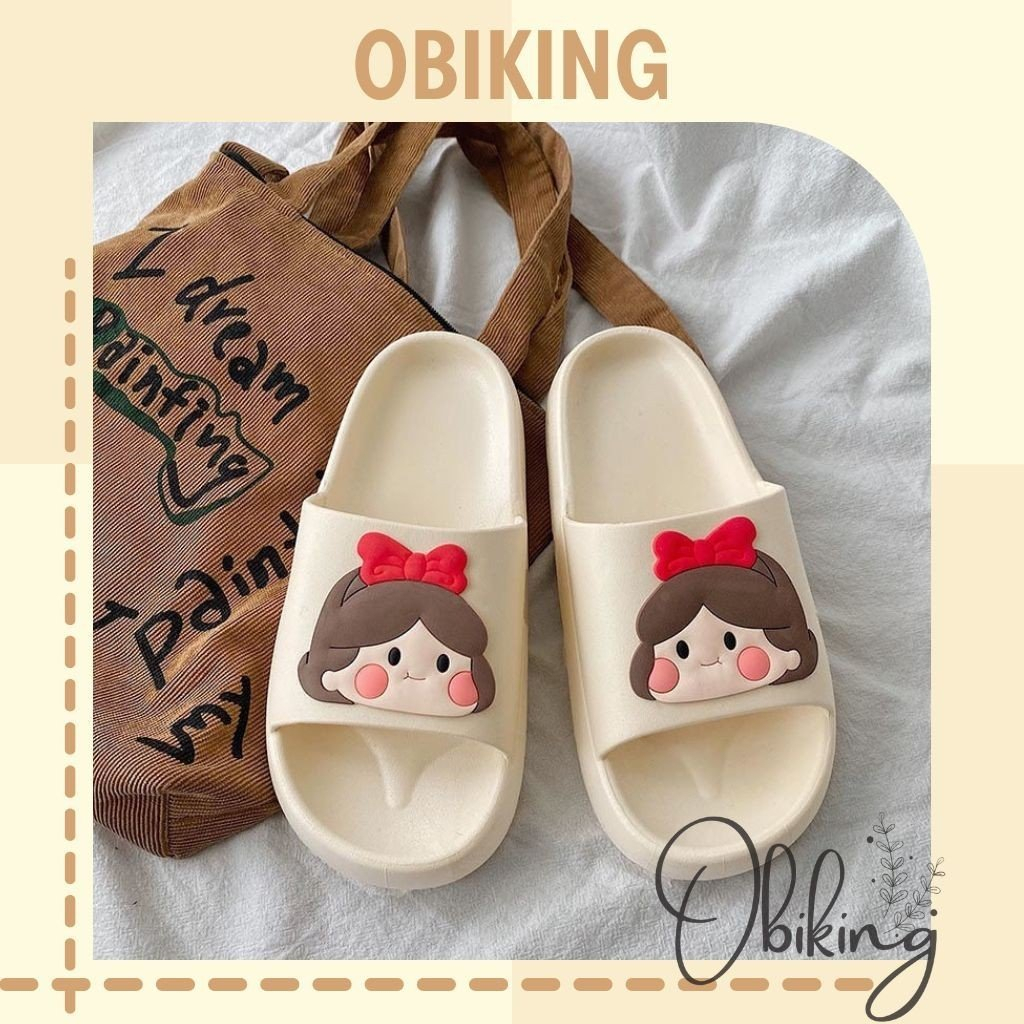 Dép lê bánh mì nữ Ullzang hình cô gái siêu cute