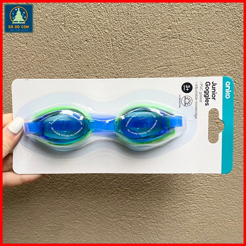 [ CHÍNH HÃNG ] Kính bơi trẻ em Anko size 3-6 tuổi, điều chỉnh được cầu kính và dây kính, chống tia UV 100%