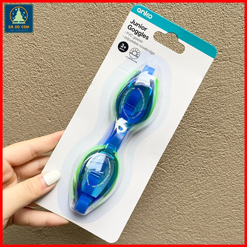 [ CHÍNH HÃNG ] Kính bơi trẻ em Anko size 3-6 tuổi, điều chỉnh được cầu kính và dây kính, chống tia UV 100%